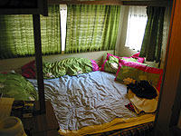 Our bed in the caravan