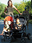 Mama and the kids on their way to the Mini Club